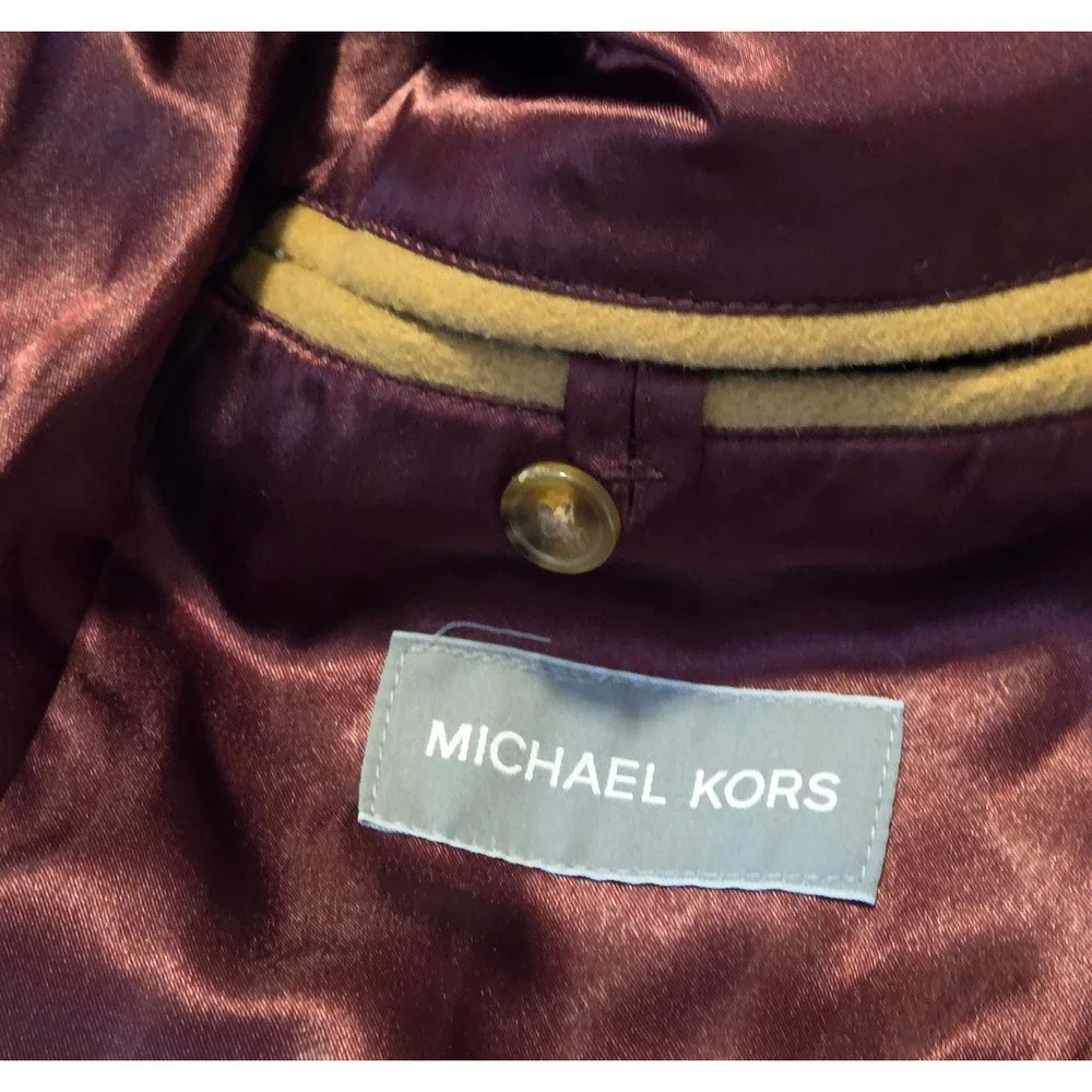 Michael Kors Mid-Length Single Breasted Camel Overcoat Mens 40R Wool Cashmere